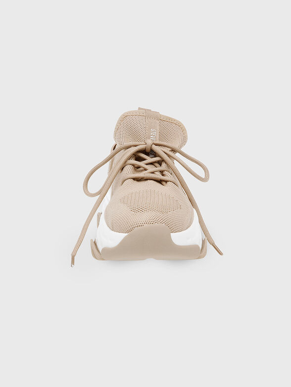 Beige sneakers with contrasting logo - 4
