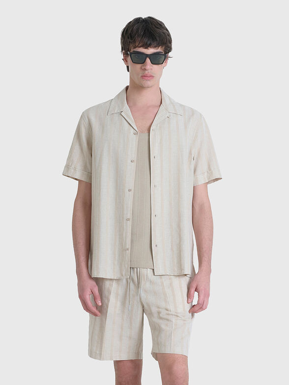HONOLULU shirt of linen blend with short sleeves - 1