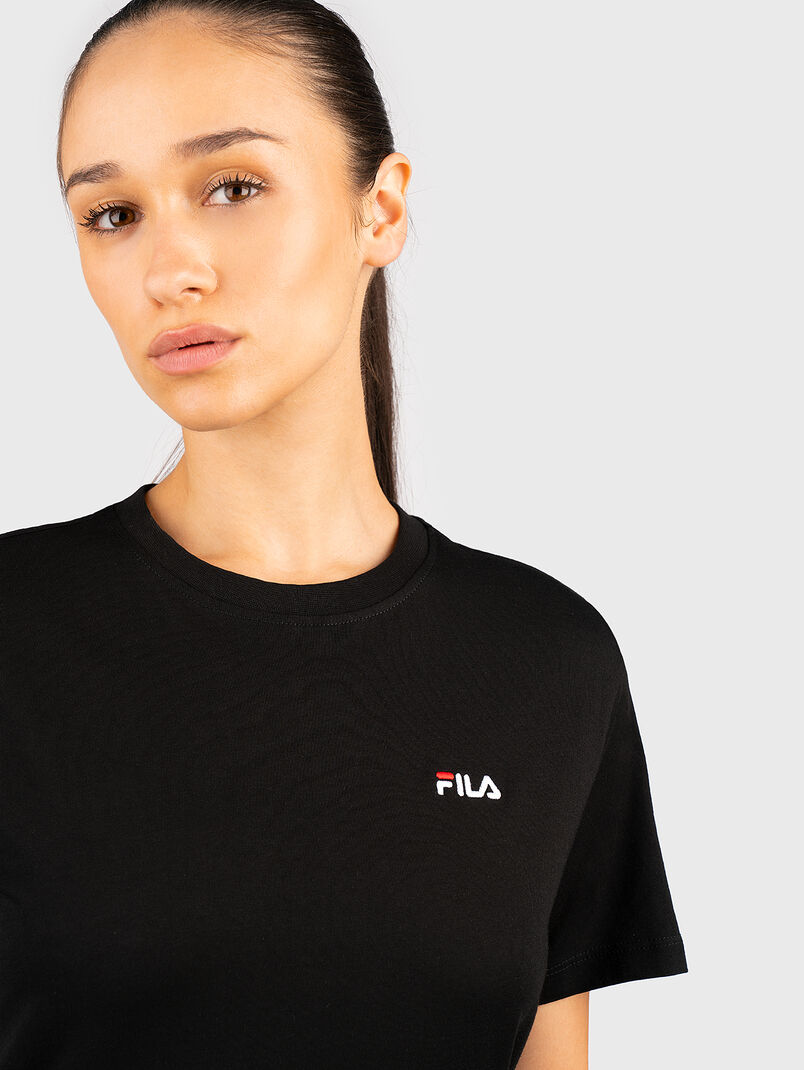 EARA cotton black T-shirt with logo embroidery - 3