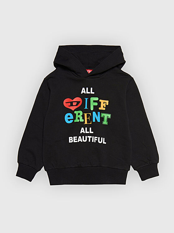 Black sweatshirt with contrasting print - 1