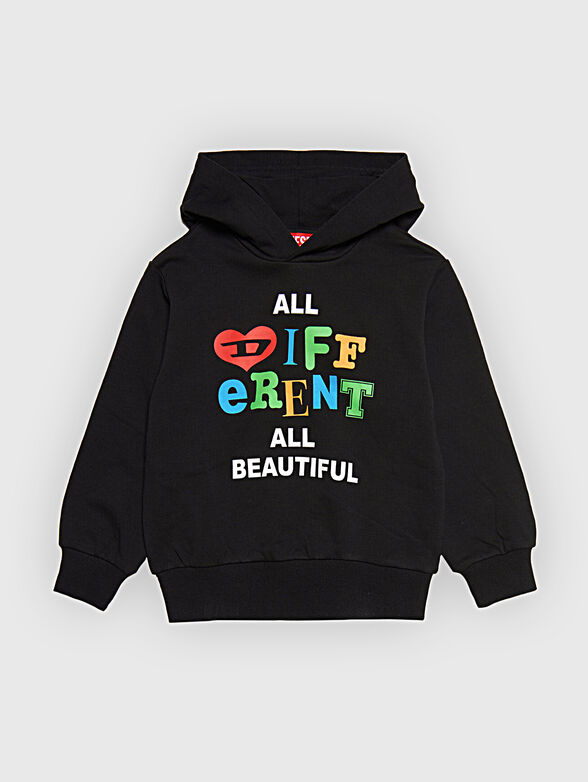 Black sweatshirt with contrasting print - 1