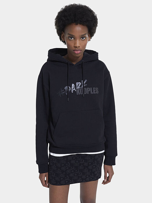 Hooded sweatshirt with logo print