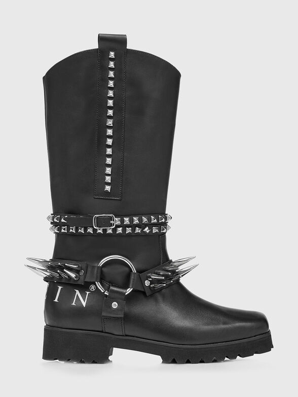 Sudded boots in leather - 0