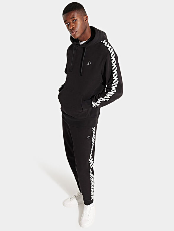 Black sweatshirt with contrast straps - 2