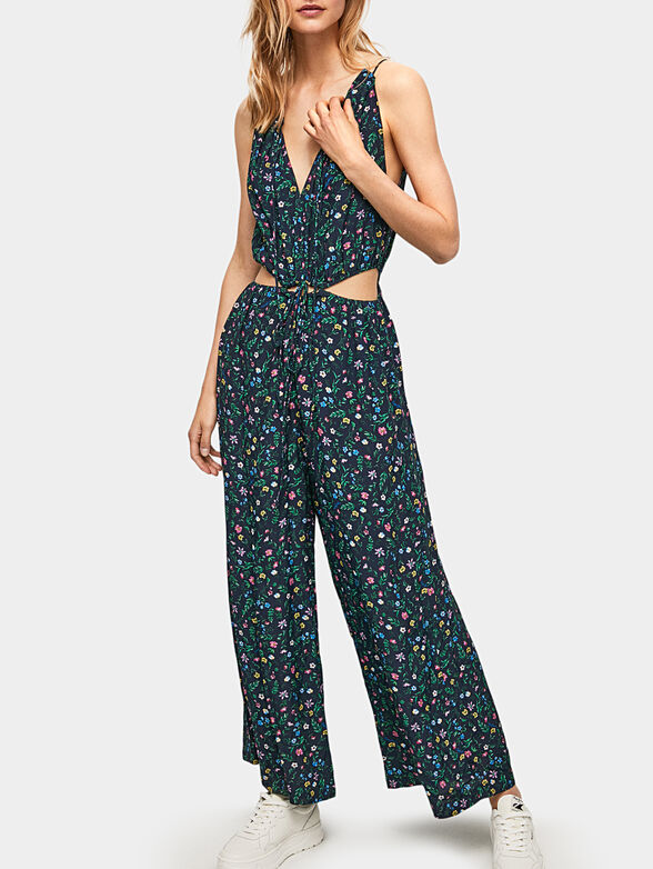 EDINA long jumpsuit with floral print - 4