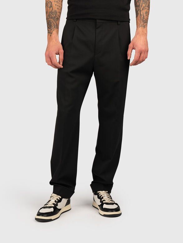 Black wool blend trousers - 0