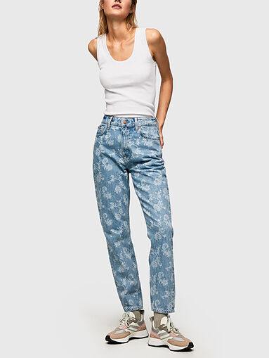 VIOLET blue jeans with floral motifs - 4