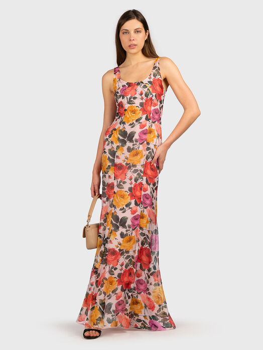 Long dress with floral print
