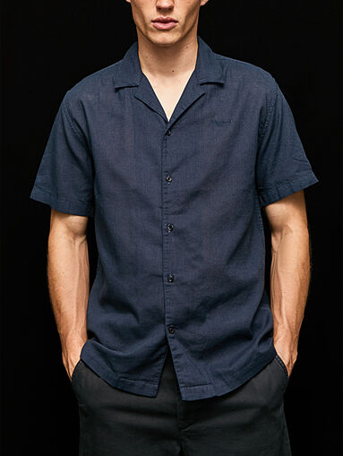 LASTINGHAM blue shirt from linen blend - 4