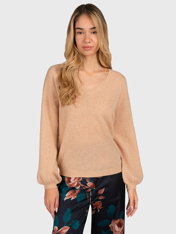 V-neck cashmere sweater - 1