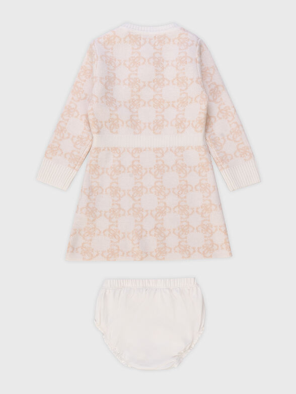 Knitted dress with logo print - 2