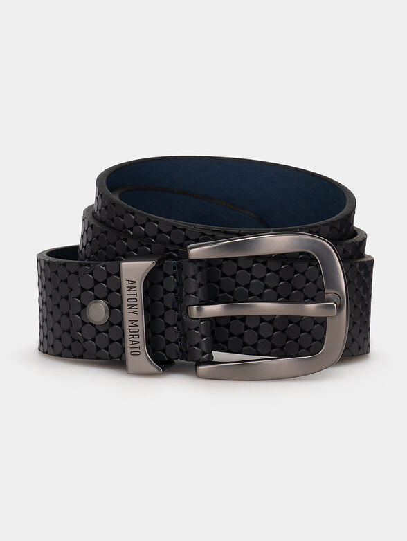 Leather belt with logo accent - 1