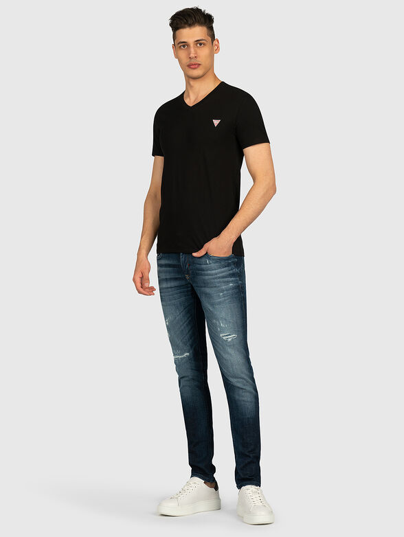 CORE black T-shirt with V-neck - 4