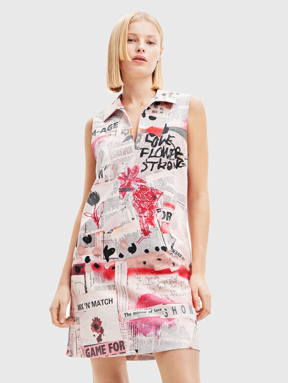 All over print shirt dress - 1