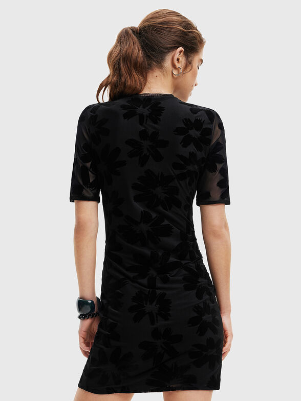 OXFORD black dress with floral accents - 2