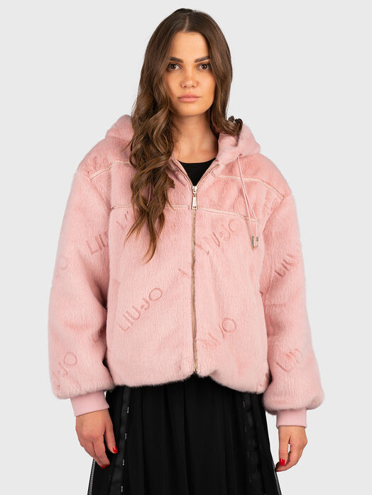 Hooded faux fur jacket 