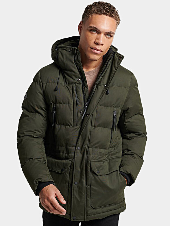 Black padded jacket with hood - 4