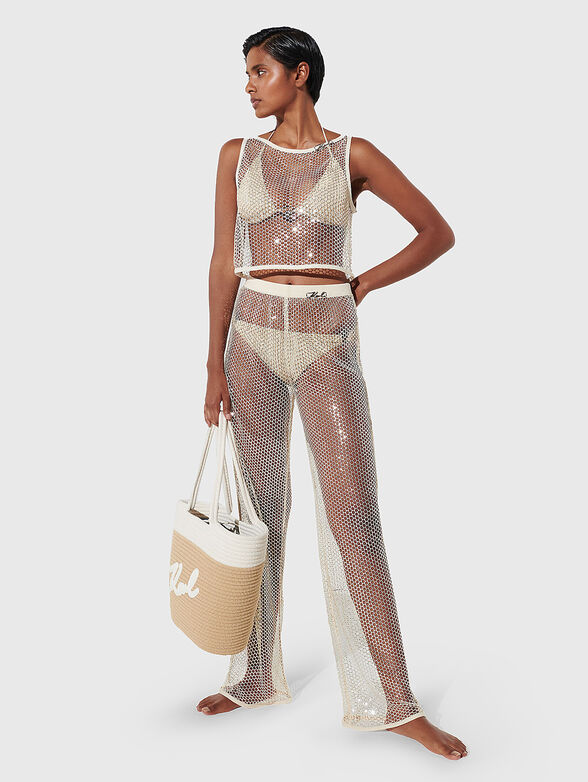 Pants with appliquéd sequins - 3