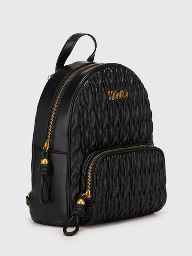Black backpack with logo accent - 3