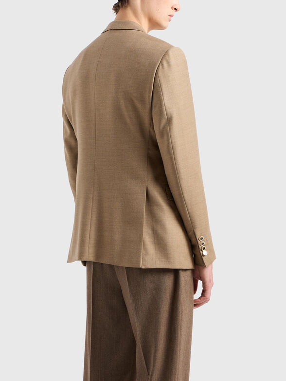 Wool slim blazer with buttons - 2