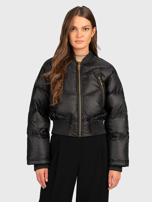 Black jacket with quilted effect