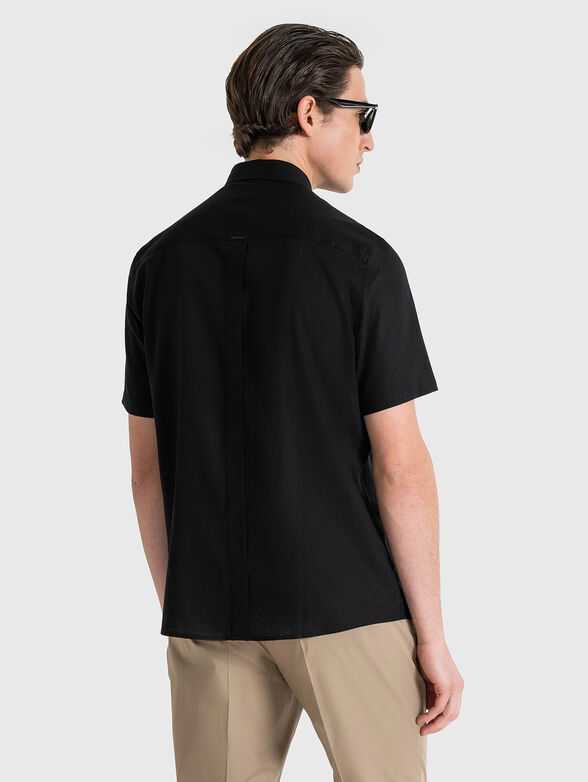 ADALIA black shirt from linen and viscose - 2