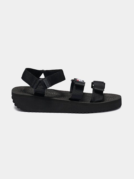 Μαύρα σανδάλια TOMAIA με λουράκια velcro  - 1