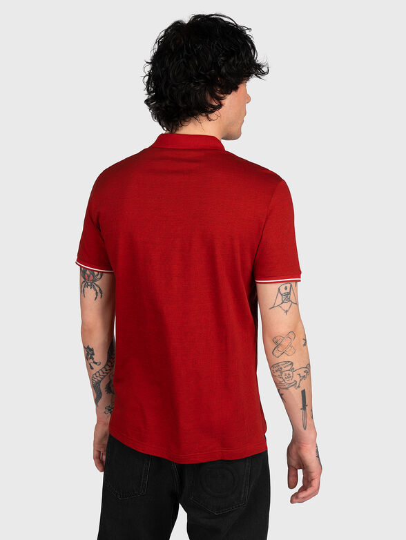 Red polo-shirt with logo detail - 3
