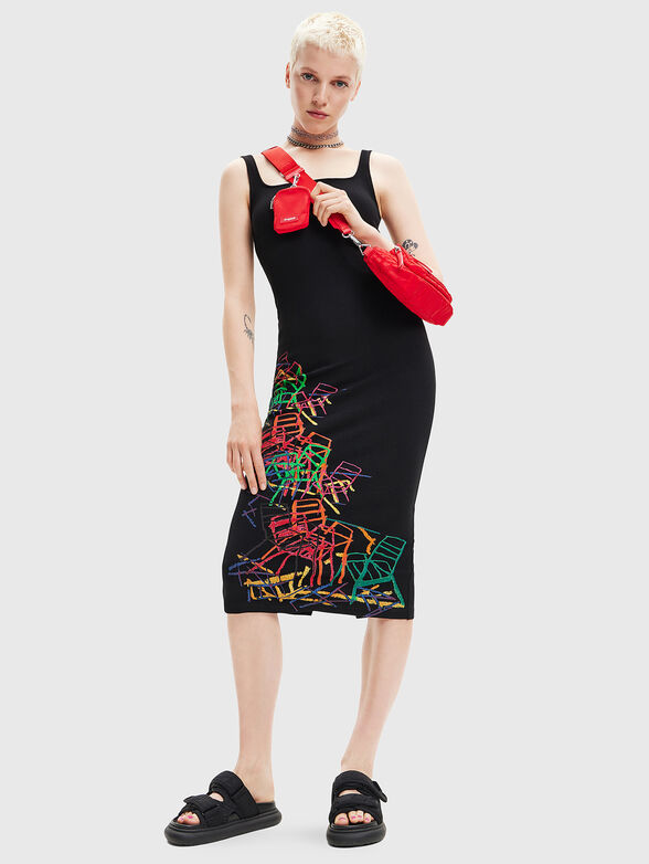 LIZ black dress with contrasting accents - 4