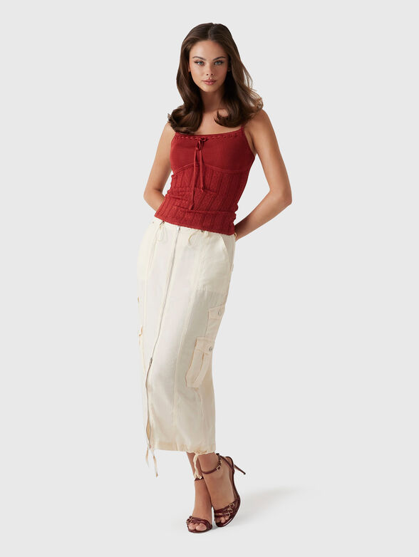 CASEY midi skirt with side pockets - 3