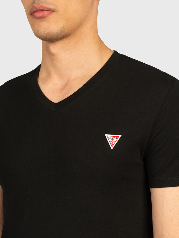 CORE black T-shirt with V-neck - 2