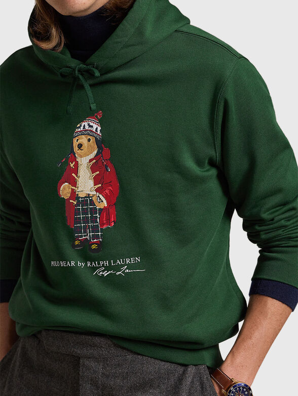 Green sweatshirt with Polo Bear print  - 3