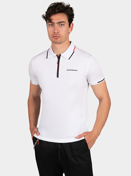 Cotton polo shirt with logo - 1
