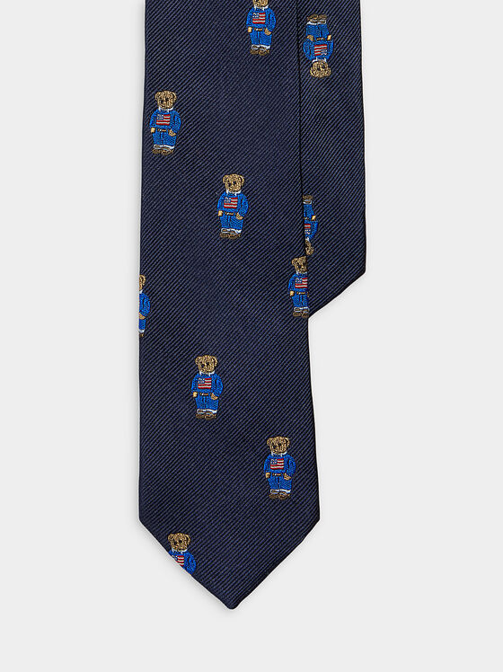 Silk tie with Polo Bear details - 1