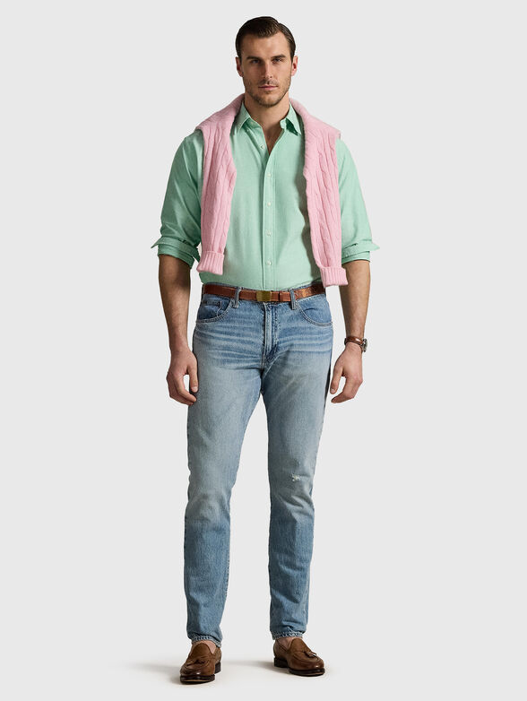 Cotton shirt with logo embroidery - 1