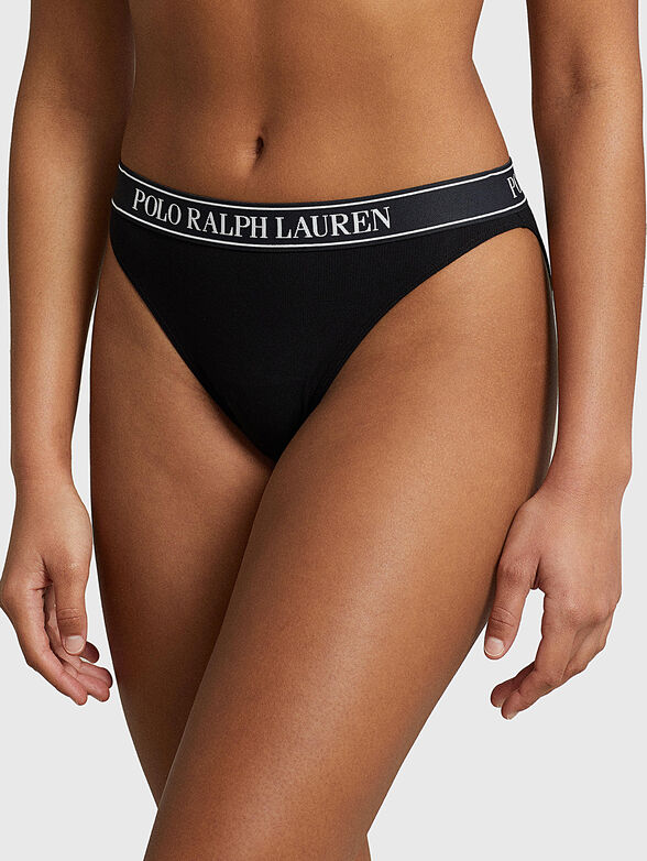 Black bikini with logo inscription - 1