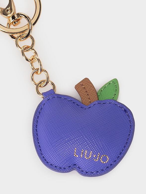 Eco leather keyring in purple color - 2