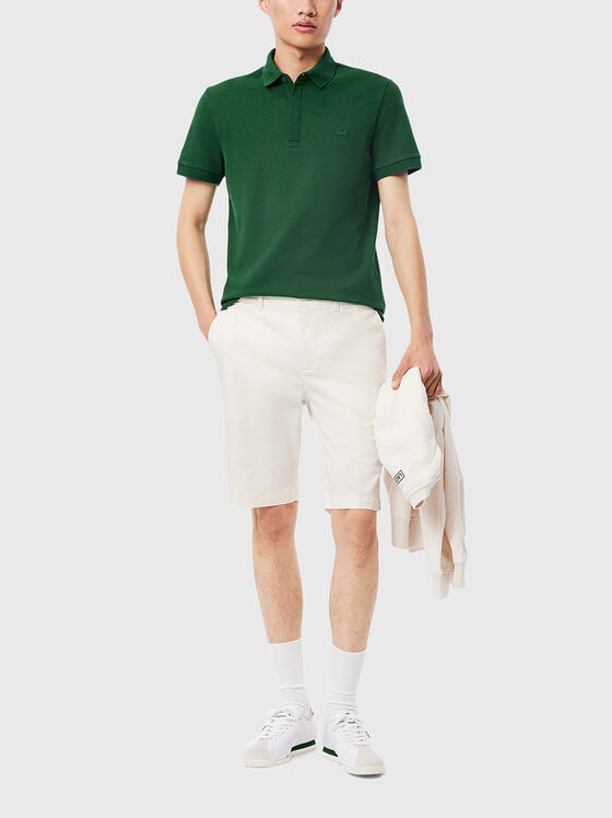Shorts with logo embroidery in brown - 1