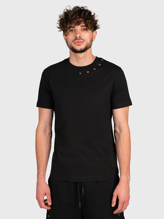 Cotton T-shirt with accent eyelets