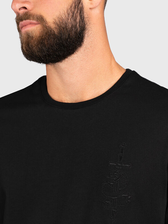 Embroidered long sleeve t-shirt with print  - 4