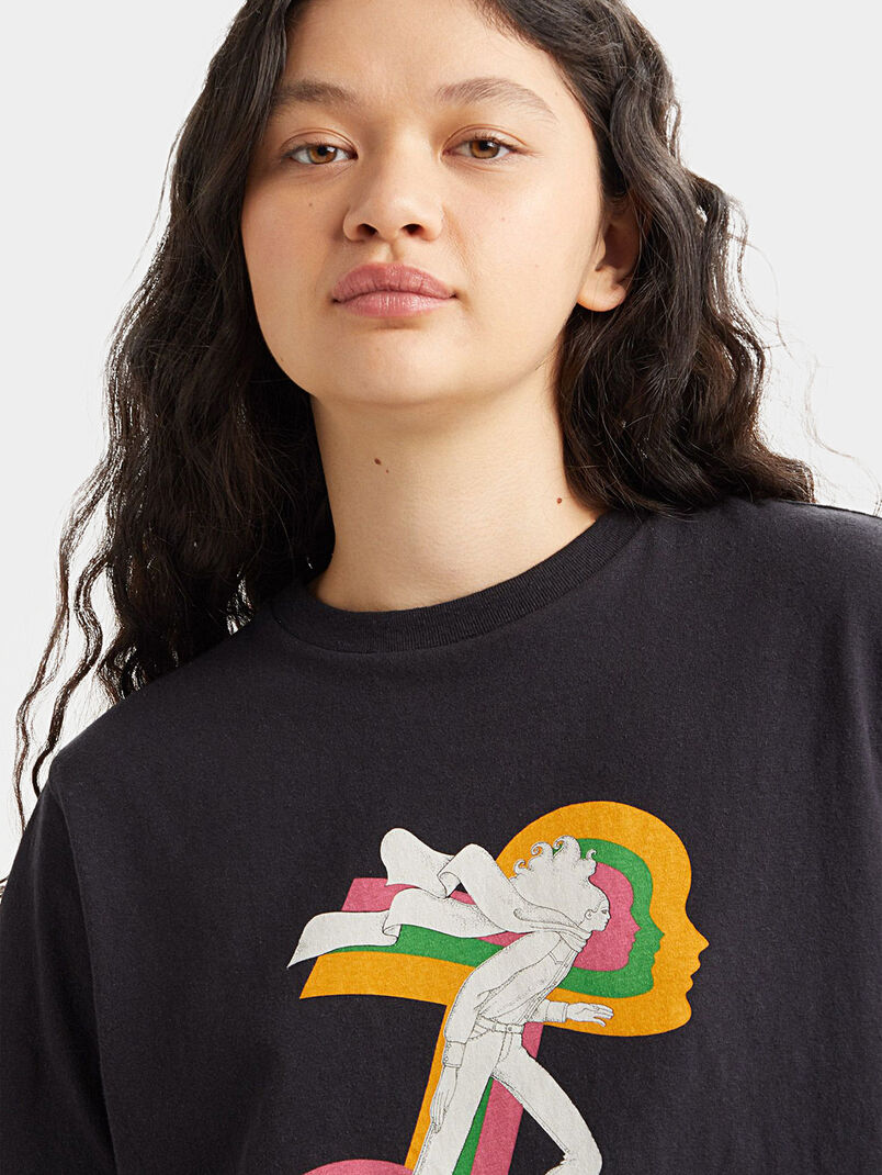 GRAPHIC JET black T-shirt with multicolor print - 3