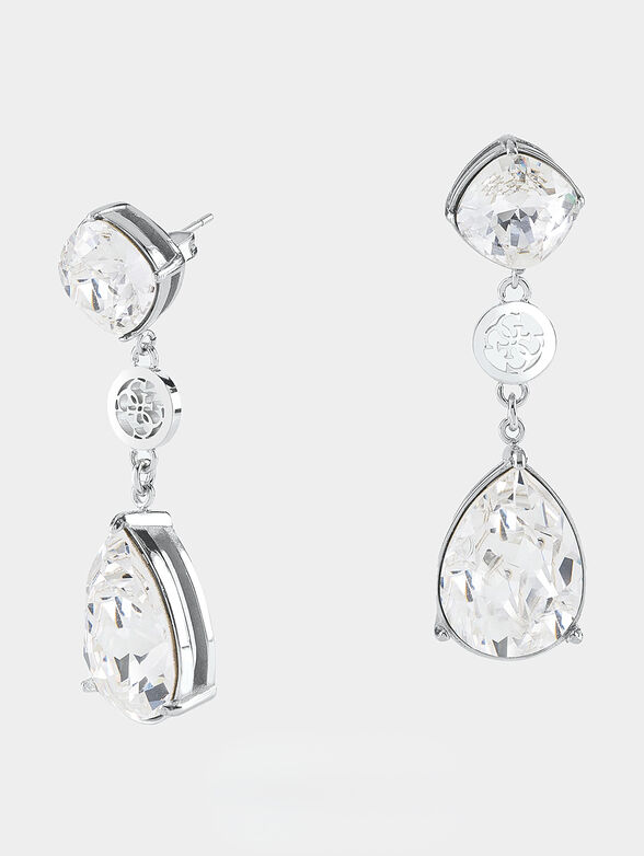 Earrings in silver color with gemstones - 1