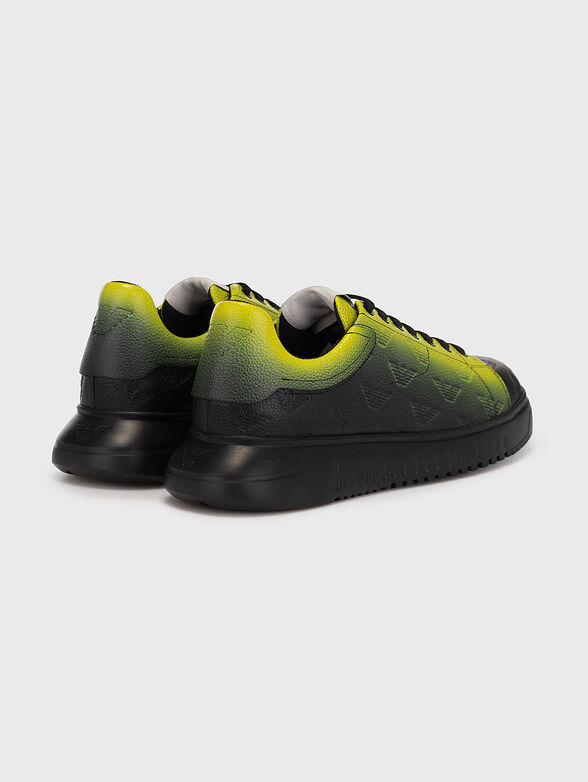 Sport leather shoes with neon ombre effect - 3
