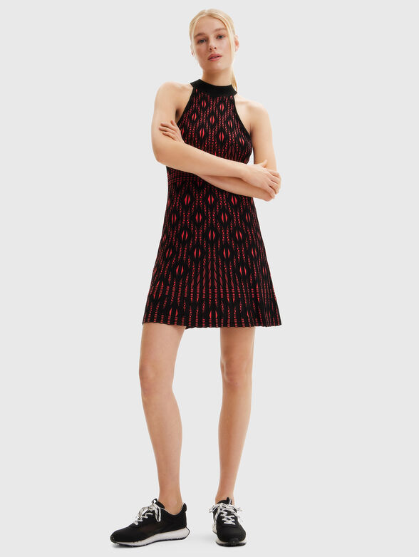 EL HAVRE black dress with geometric print - 1