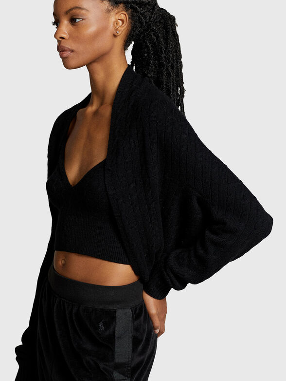 Cropped knitted cardigan - 3