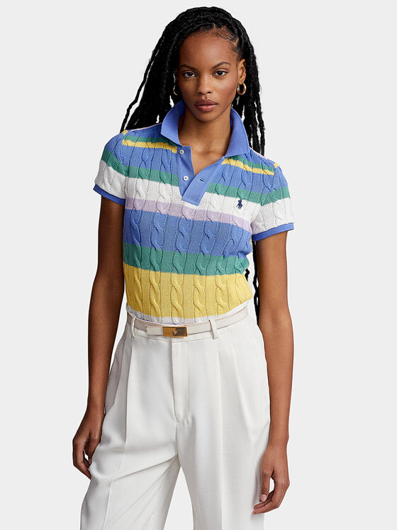 Striped knitted Polo shirt - 1