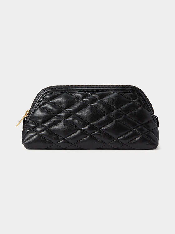Leather pouch with quilted effect - 1