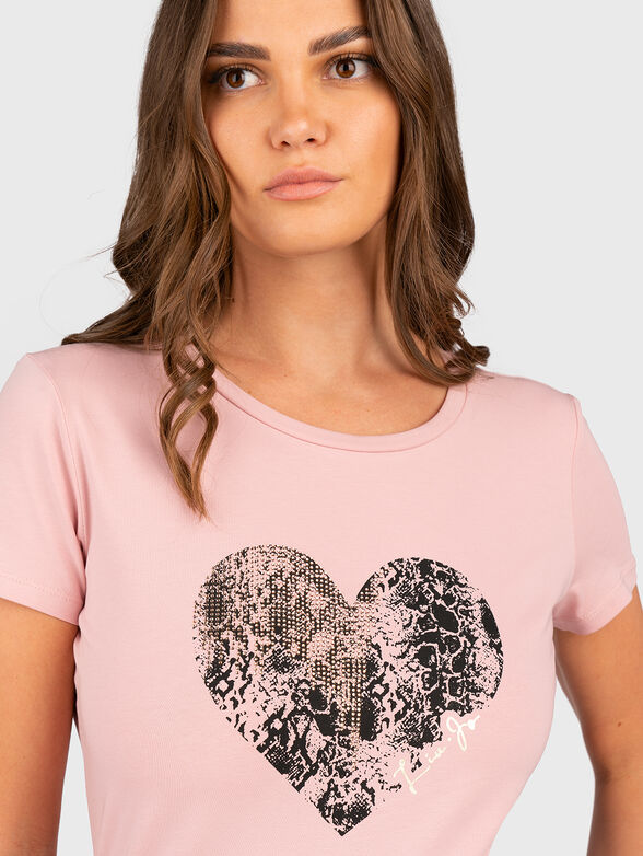 T-shirt with contrasting print  - 4