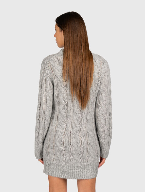 Wool blend dress with round neck - 2