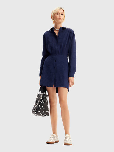 Mini dress with embossed texture - 4